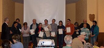 Überreichung der Ehrenurkunden Jahreshauptversammlung 2017 (Foto: Lüers)